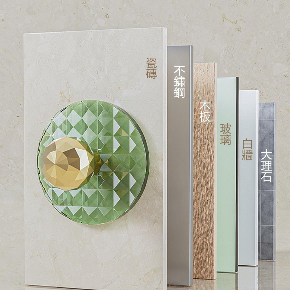 『熊愛貝百貨』輕奢透明壓克力菱格紋掛勾浴室玄關無痕免打孔門後衣帽收納掛勾-細節圖2