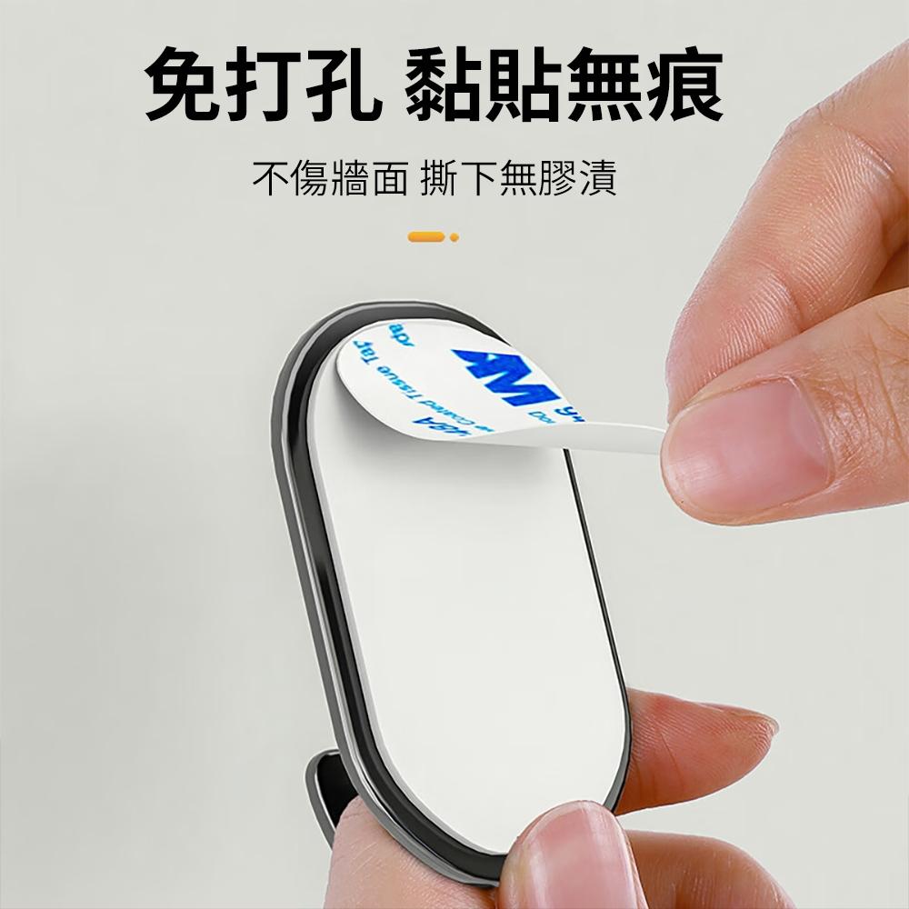 『熊愛貝百貨』強力無痕碳鋼掛勾五入組廚房衛浴平面光滑牆面免打孔背膠式黏鉤-細節圖4
