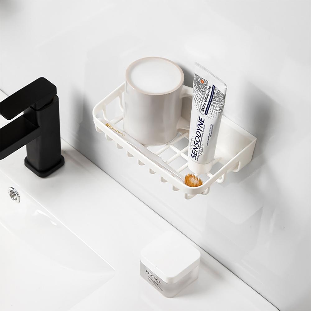 『熊愛貝百貨』廚房瀝水鏤空收納籃壁掛收納盒儲物盒置架雜物收納筐-細節圖4