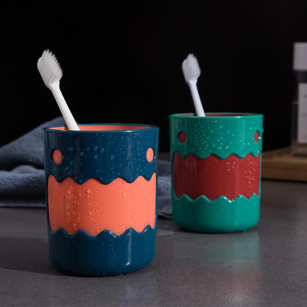 『熊愛貝百貨』雙層色牙齒小怪獸漱口杯 家用寶寶學習刷牙可愛漱口杯-細節圖2