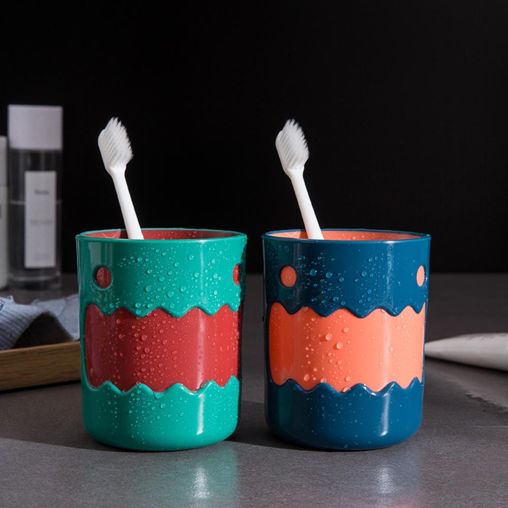 『熊愛貝百貨』雙層色牙齒小怪獸漱口杯 家用寶寶學習刷牙可愛漱口杯-細節圖3