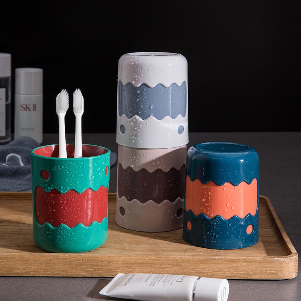 『熊愛貝百貨』雙層色牙齒小怪獸漱口杯 家用寶寶學習刷牙可愛漱口杯-細節圖4