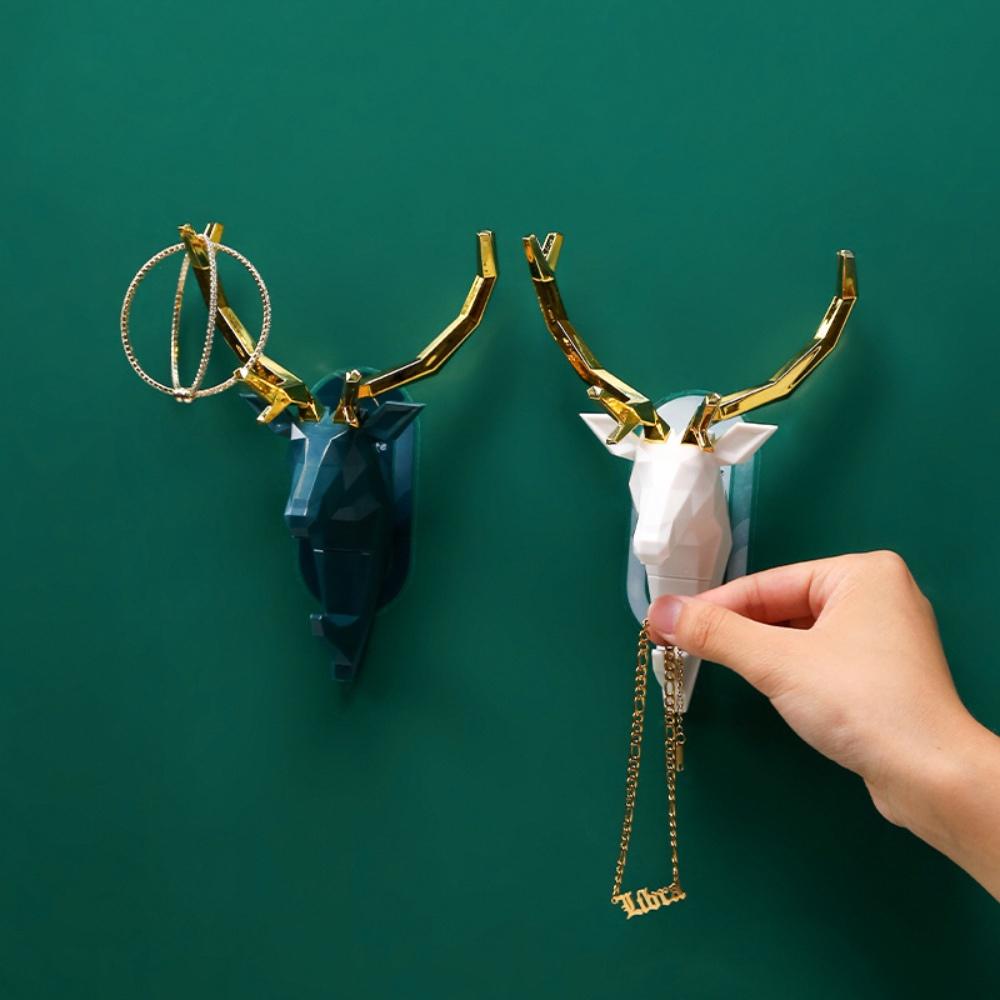 『熊愛貝百貨』輕奢款免釘式3D鹿角造型掛勾 高承重多用途收納掛勾-細節圖2