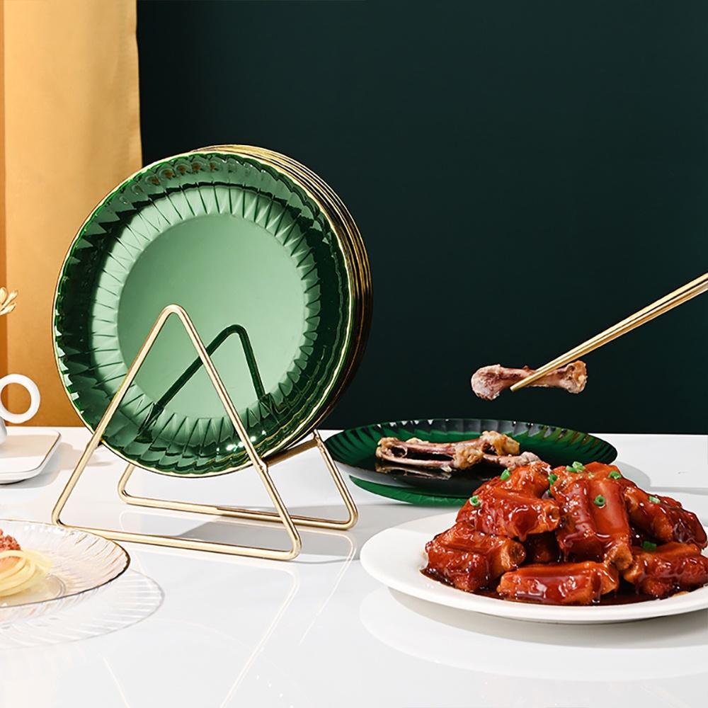 『熊愛貝百貨』餐桌可立式金邊骨盤 茶几甜點零食咖啡小拖盤-細節圖2