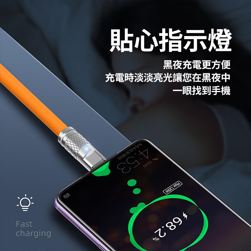 『熊愛貝百貨』TPE液態軟膠6mm加粗鋅合金傳輸線快充電線-typeC-一米-細節圖3