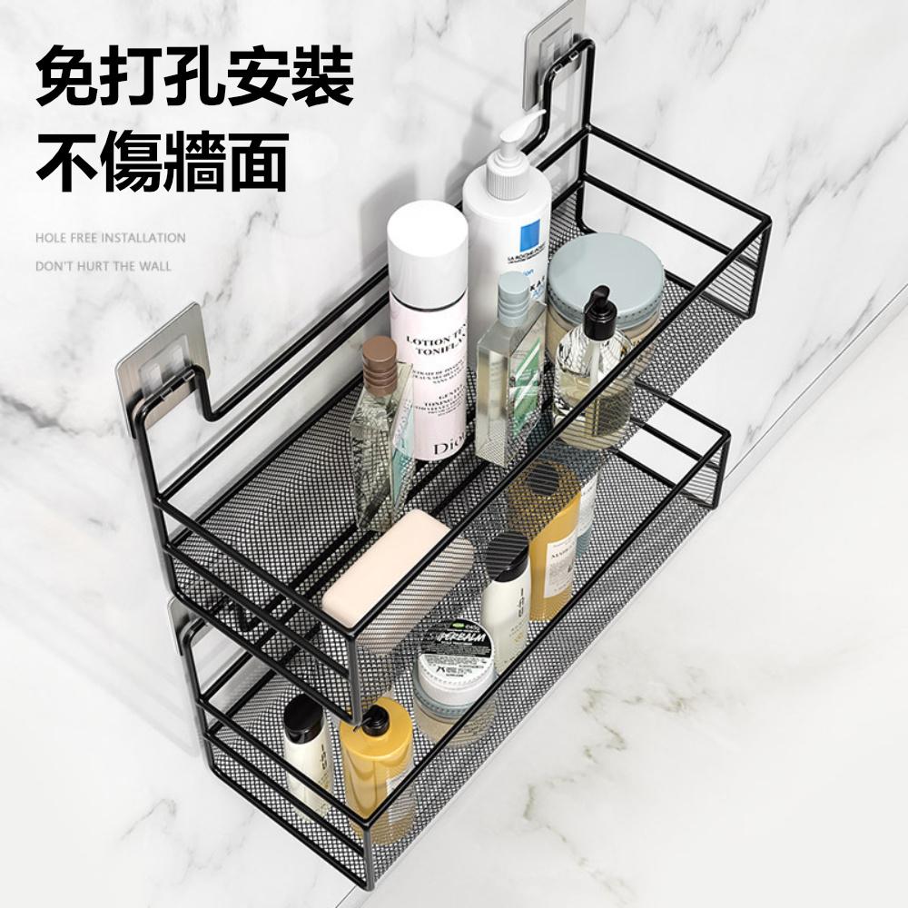 『熊愛貝百貨』浴室廁所置物架洗澡洗手台流理台免打孔壁掛式牆壁收納架子-細節圖4