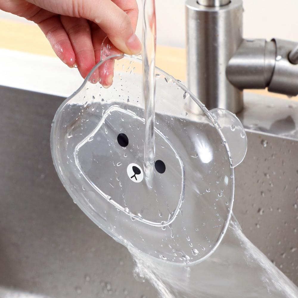 『熊愛貝百貨』祝你好胃口PET餐桌透明骨盤 廚房餐廳果渣骨頭多用途盤碟-1底6盤 (三色各2)-細節圖3