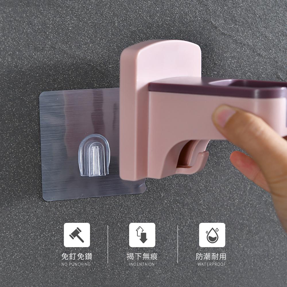 『熊愛貝百貨』免打孔壁掛式吹風機掛架 浴室平滑牆面可收電線置物架-細節圖3