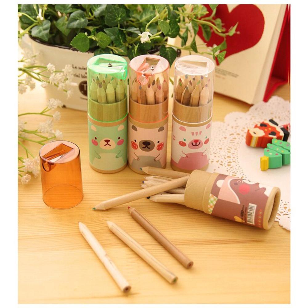 『熊愛貝百貨』動物森林12色彩色鉛筆 自帶削鉛筆器-細節圖2