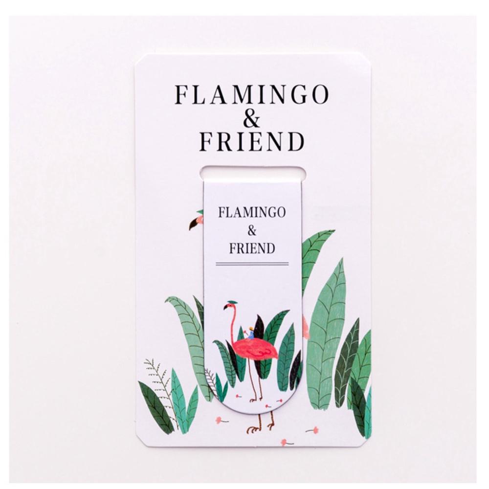 『熊愛貝百貨』韓風清新款火烈鳥紅鶴磁性書簽 分頁索引貼-細節圖8