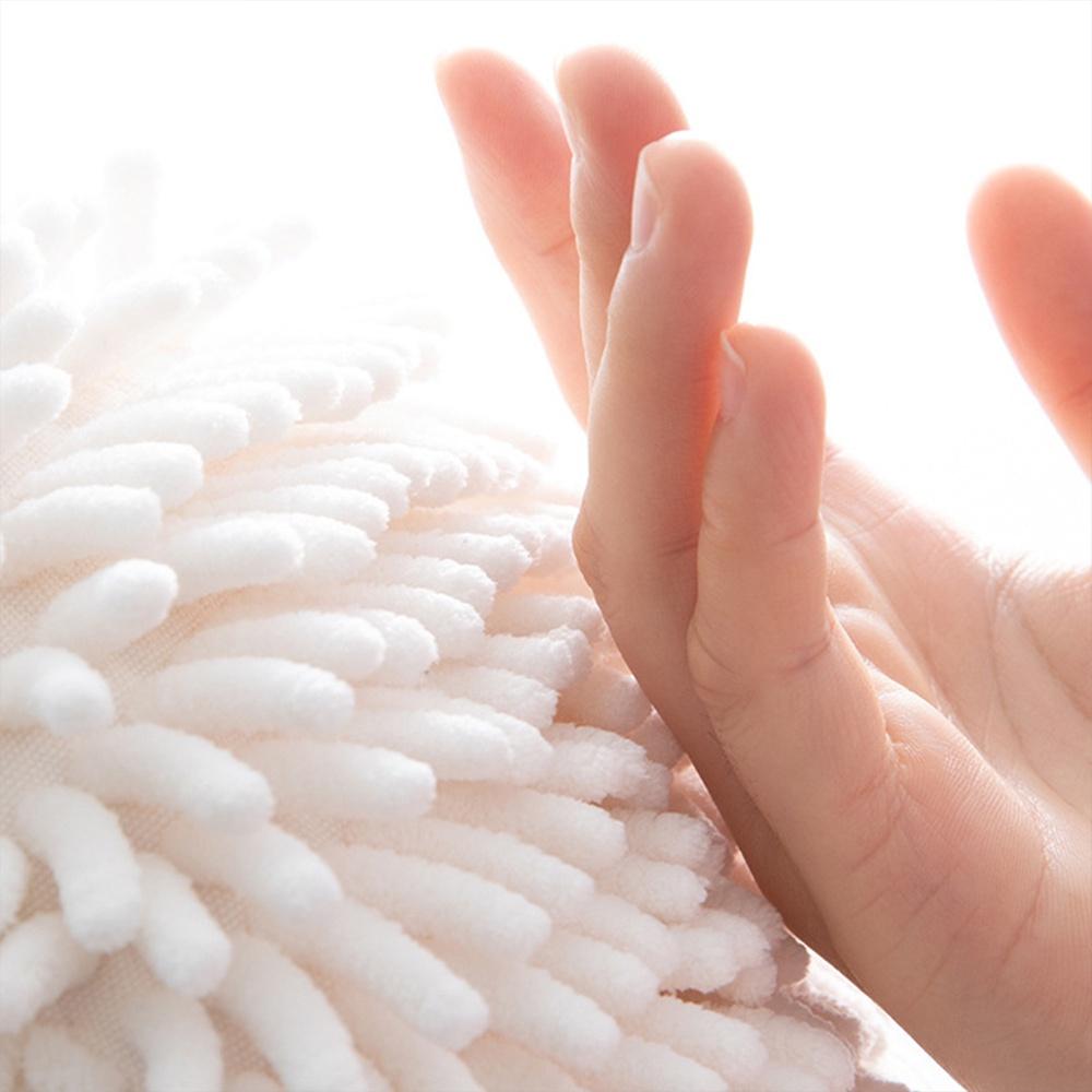 『熊愛貝百貨』懸掛式親膚雪尼爾強力吸水擦手巾 加大版海棉擦手球-細節圖3