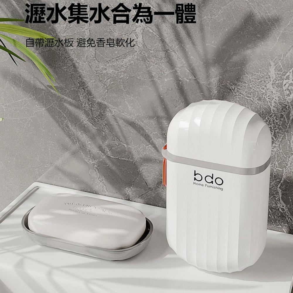 『熊愛貝百貨』旅行肥皂盒便攜式香皂盒收納盒小型密封附瀝水層旅遊帶蓋皂盒-細節圖3