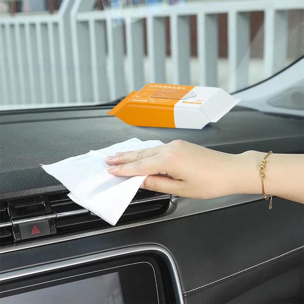 『熊愛貝百貨』汽車內飾清潔濕巾 溫和配方免水洗亮潔皮革清潔紙巾-細節圖4