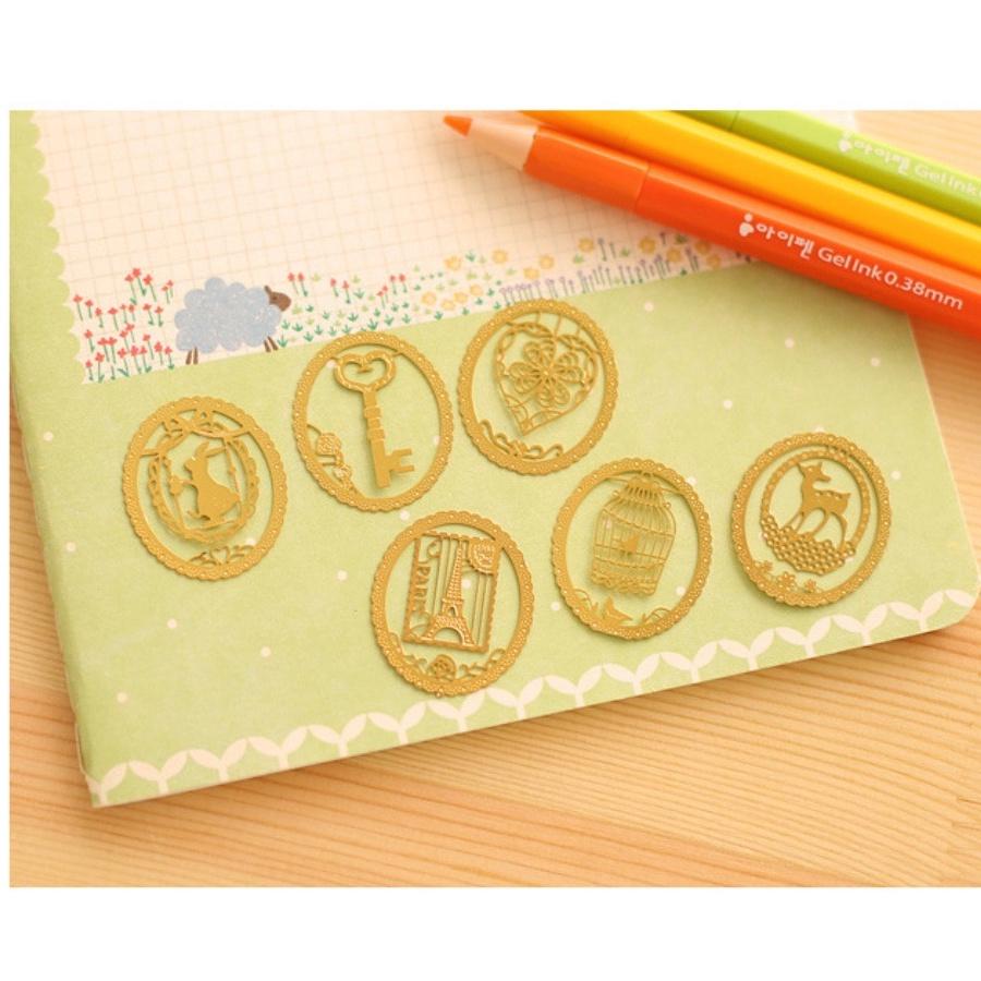 『熊愛貝百貨』韓系奢華風可愛蕾絲金屬鏤空迷你童話書簽-細節圖7