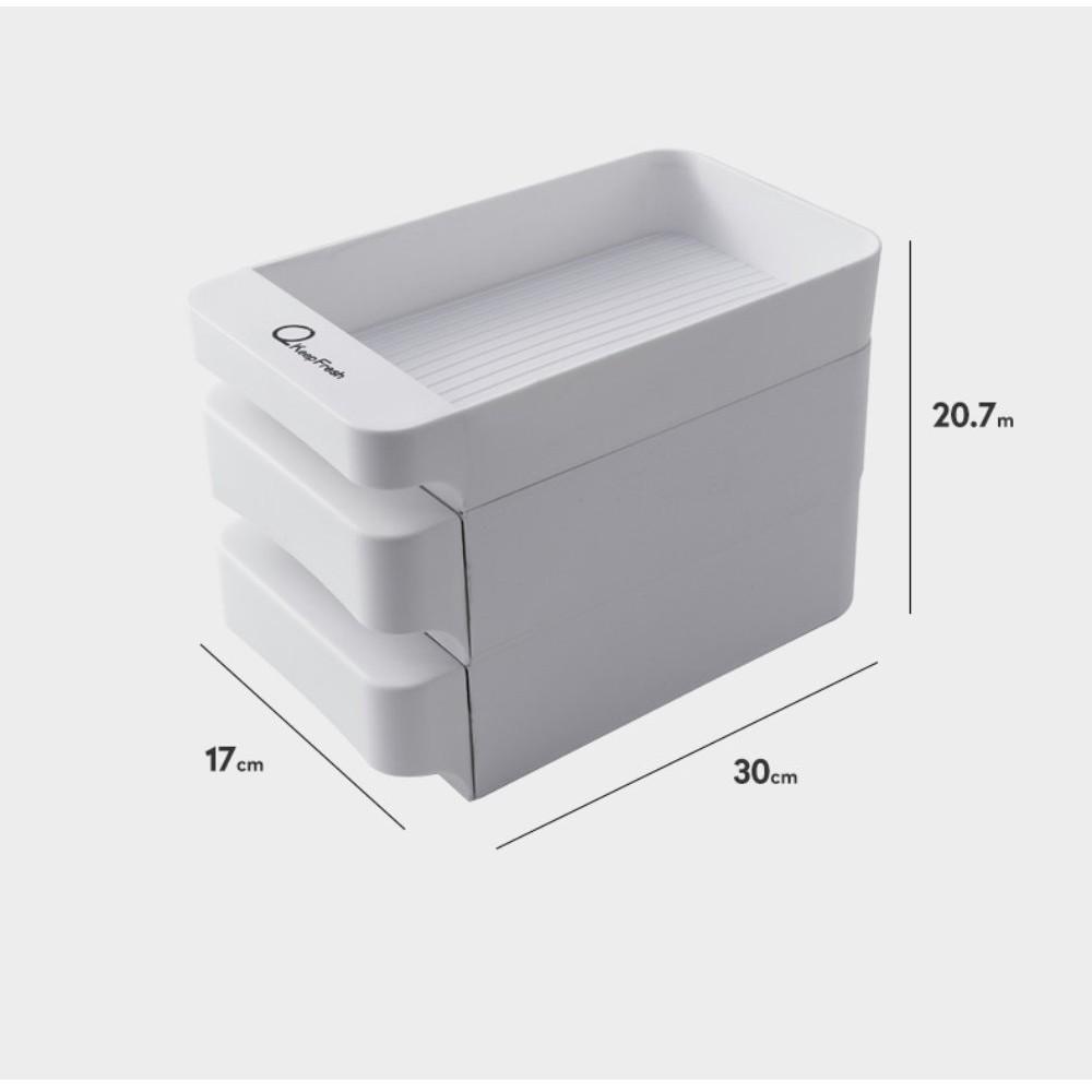 『熊愛貝百貨』三層櫃抽屜式雞蛋盒 廚房可疊加置物櫃多層雞蛋拖架-細節圖9