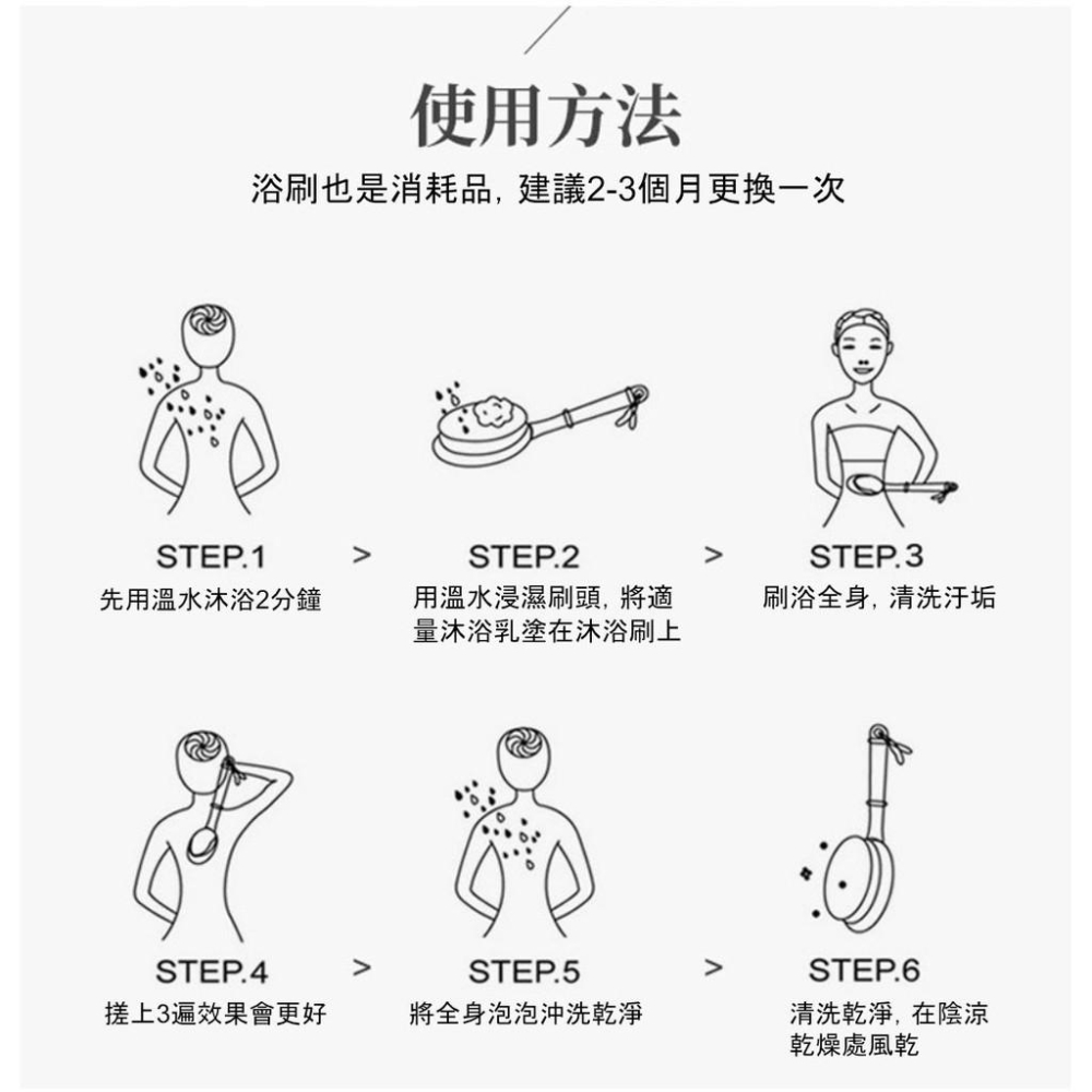 『熊愛貝百貨』日式長柄軟毛沐浴刷洗背刷-細節圖8