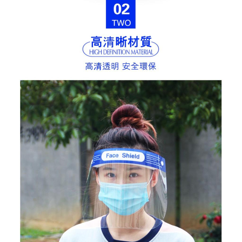 『熊愛貝百貨』PET高清大面積防飛沫油煙透明面罩 可重覆使用-細節圖4