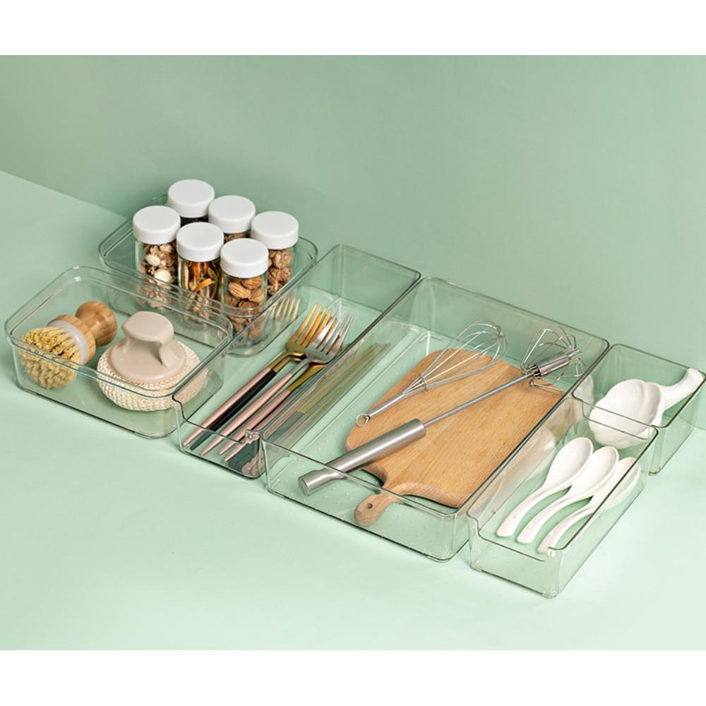 『熊愛貝百貨』PET材質抽屜透明收納盒 系統櫃分類收納分格內盒-細節圖4