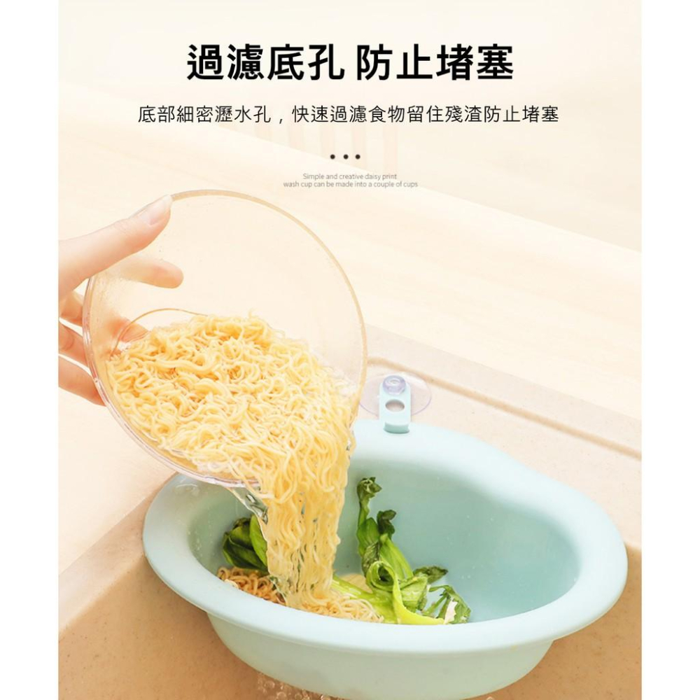 『熊愛貝百貨』廚房吸盤式水槽瀝水籃 廚餘桶瀝水架 置物籃-細節圖7