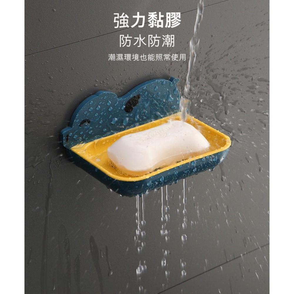 『熊愛貝百貨』豬事大吉免打孔吸盤瀝水香皂盒 浴室廚房肥皂置物架-細節圖7