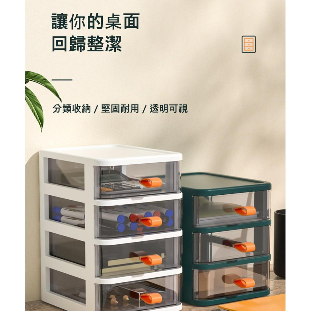 『熊愛貝百貨』可疊加透明抽屜桌面收納盒上班族學生桌面收納盒-細節圖2