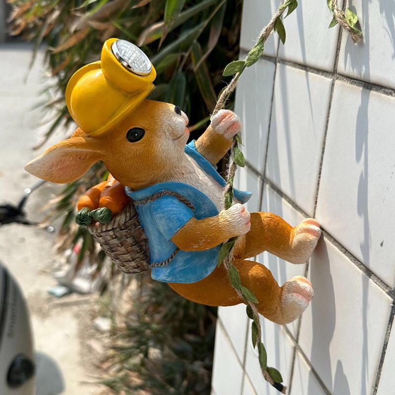 台灣現貨🔥松鼠、兔子 礦工 太陽能燈 免插電 吊掛 太陽能-細節圖3