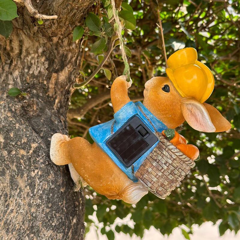 台灣現貨🔥松鼠、兔子 礦工 太陽能燈 免插電 吊掛 太陽能-細節圖4