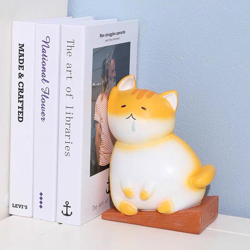 【屋哇❤台灣現貨】懶貓 創意 門擋 防撞 可愛 卡通 北歐 橘貓 書架 去有風的地方 紅豆 DECO 風格師 裝飾 擺件-細節圖3