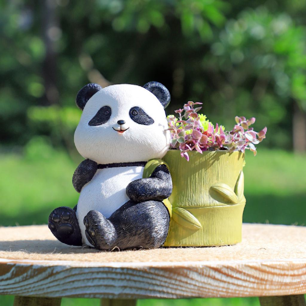 屋哇現貨 ✅可愛動物  兔子 兔兔 熊貓 貓 蝴蝶  烏龜 觀葉 多肉 花盆-細節圖3