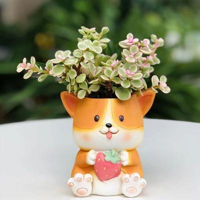 【屋哇🔥台灣現貨】柯基 企鵝  熊 豬 綿羊 雞 多肉花盆 2022新款 可愛動物 造型 ins風 田園 卡通盆栽 花器-細節圖8