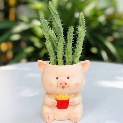 【屋哇🔥台灣現貨】柯基 企鵝  熊 豬 綿羊 雞 多肉花盆 2022新款 可愛動物 造型 ins風 田園 卡通盆栽 花器-細節圖9