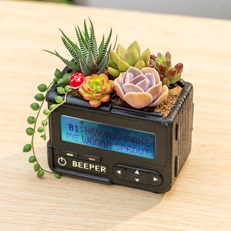 【屋哇🎉台灣現貨】BBCall 多肉花器 植栽 電器花盆 古典 典雅Succulents foliage plant-細節圖2