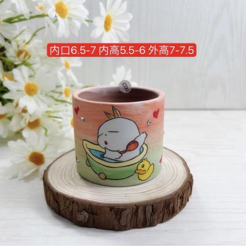 ［屋哇🔥現貨］海綿寶寶、熊熊、貓咪、兔子、兔兔 手繪花盆-細節圖5
