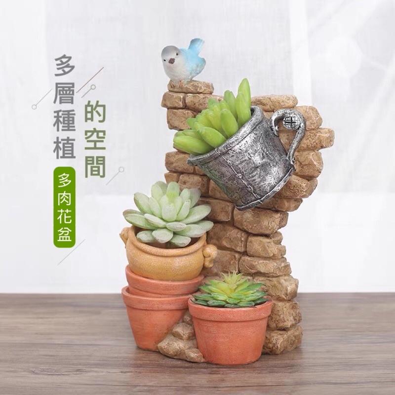 【屋哇🔥台灣現貨】鄉村 創意 童話 復古 田園 多肉 觀葉 植物 花盆 盆栽-細節圖2