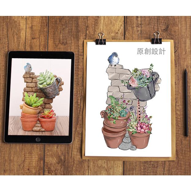 【屋哇🔥台灣現貨】鄉村 創意 童話 復古 田園 多肉 觀葉 植物 花盆 盆栽-細節圖3