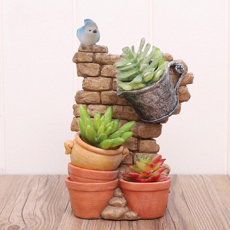 【屋哇🔥台灣現貨】鄉村 創意 童話 復古 田園 多肉 觀葉 植物 花盆 盆栽-細節圖6