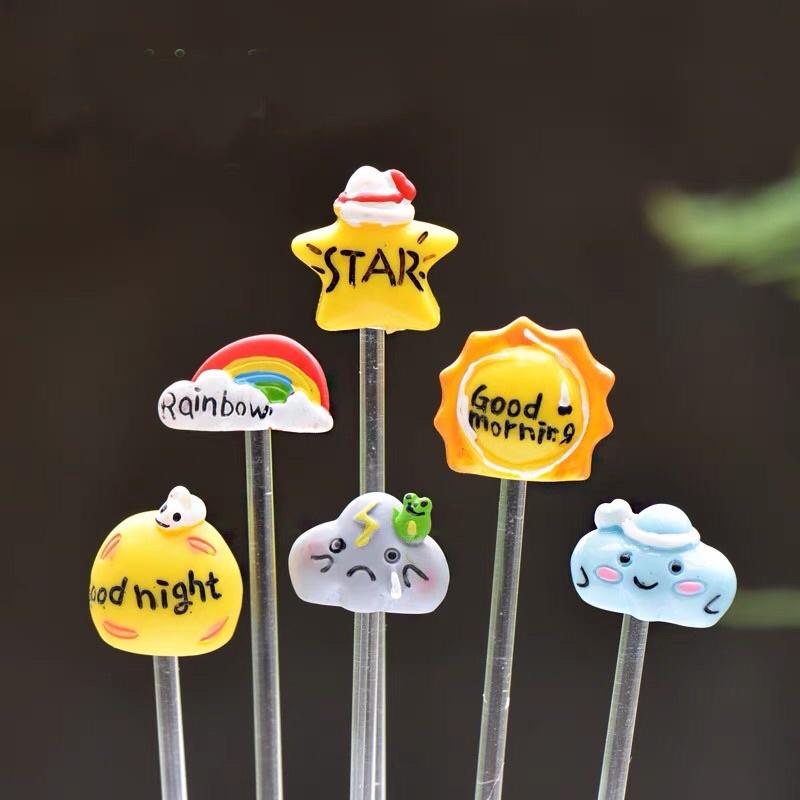 【屋哇🔥台灣現貨】 太陽 星星 月亮 雲朵 閃電 多肉 觀葉 兔 花插-細節圖2