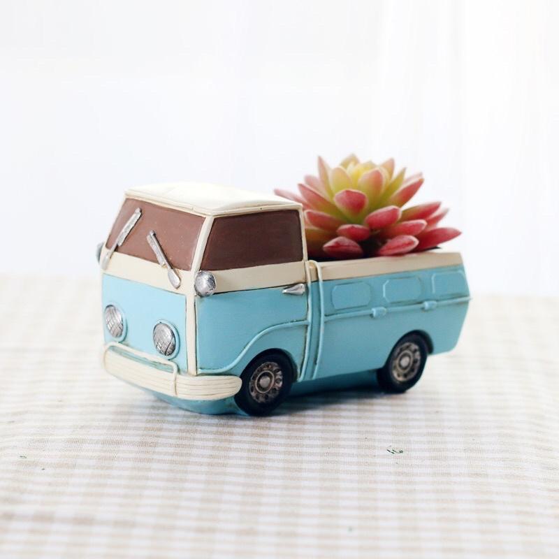 【屋哇🔥現貨】  卡車 貨車 樹脂花盆 個性 創意 紅 橙 黃 藍 有孔 花盆 花器 植栽 盆栽 DECO-細節圖4