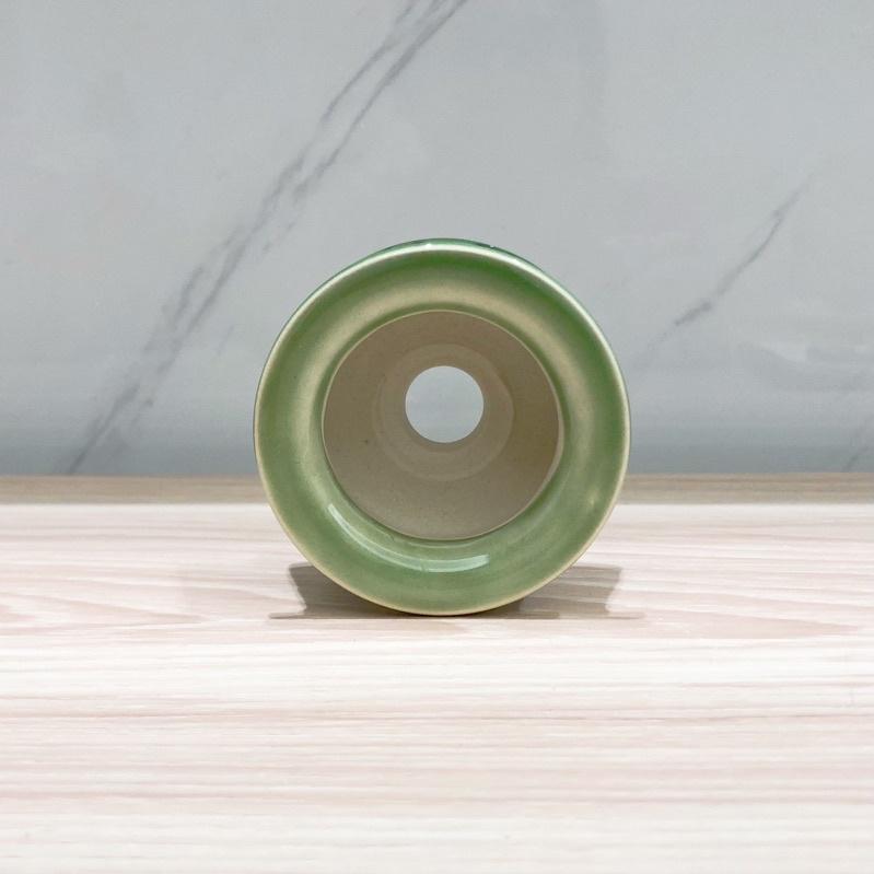 [屋哇🔥台灣現貨］熊熊 草綠 上釉 多肉 陶瓷 花盆-細節圖3