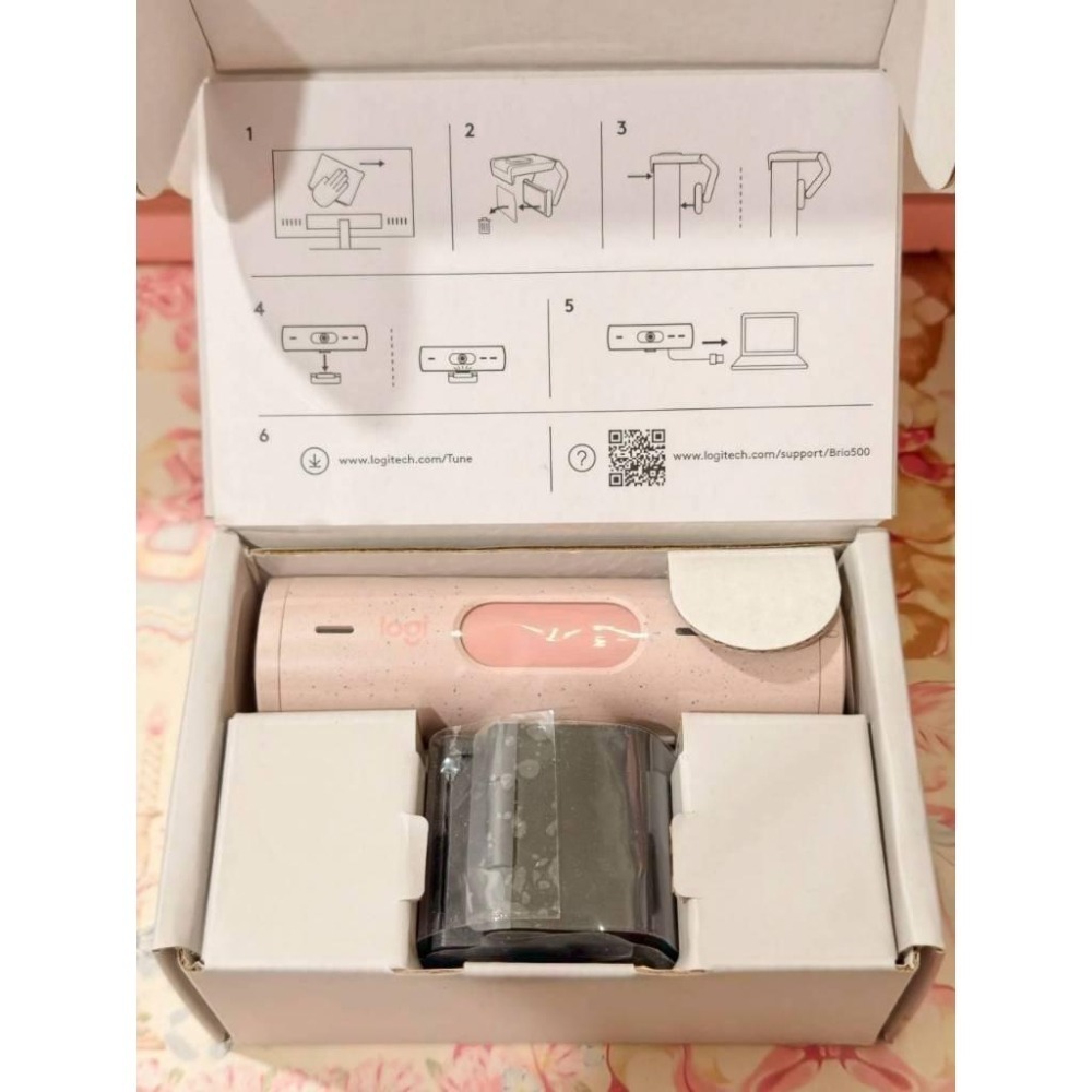 Logitech 羅技 BRIO 500 網路攝影機 粉色 攝像頭 視訊鏡頭 FHD 自動光線校正 智能閱讀 二手-細節圖3