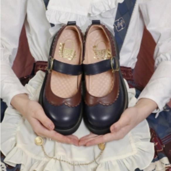【Cute.Q】 深藍色 藏藍色 紺色 深藍色 娃娃鞋 小皮鞋 lolita lo鞋 少女 學院風 36碼 9成新-細節圖3