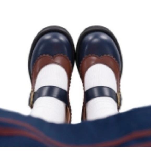 【Cute.Q】 深藍色 藏藍色 紺色 深藍色 娃娃鞋 小皮鞋 lolita lo鞋 少女 學院風 36碼 9成新-細節圖4