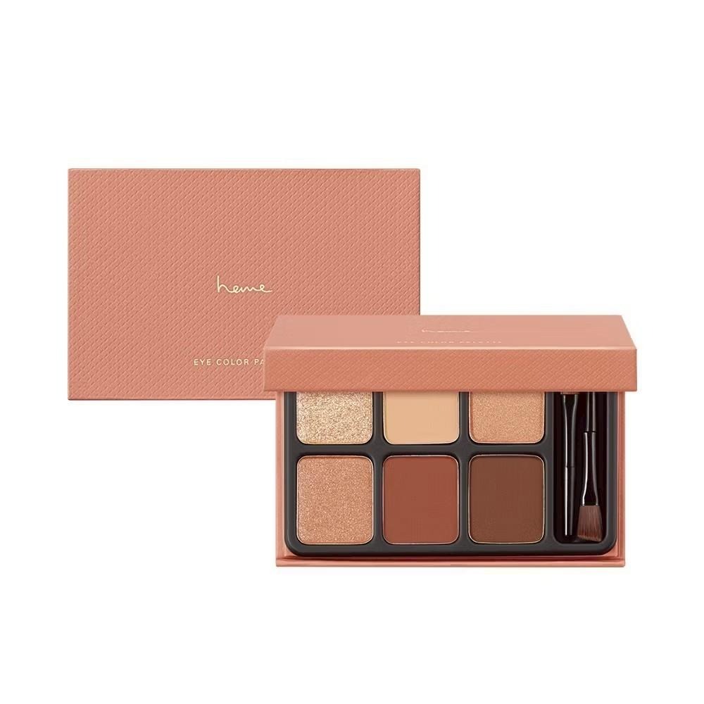 【heme】6色眼影盤 眼影 漠灰 揉茶 寧紫 濃澄 赤梨 甜莓 霧棕 近全新-細節圖5
