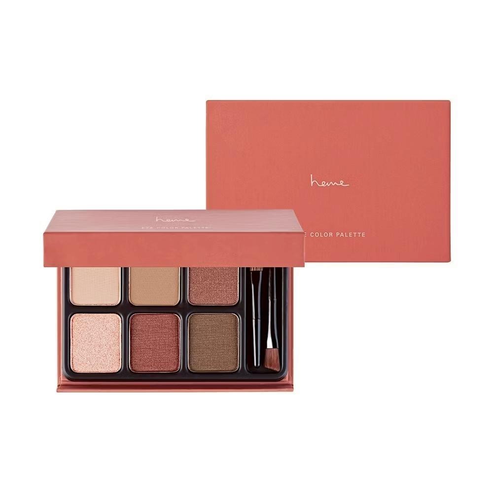 【heme】6色眼影盤 眼影 漠灰 揉茶 寧紫 濃澄 赤梨 甜莓 霧棕 近全新-細節圖7