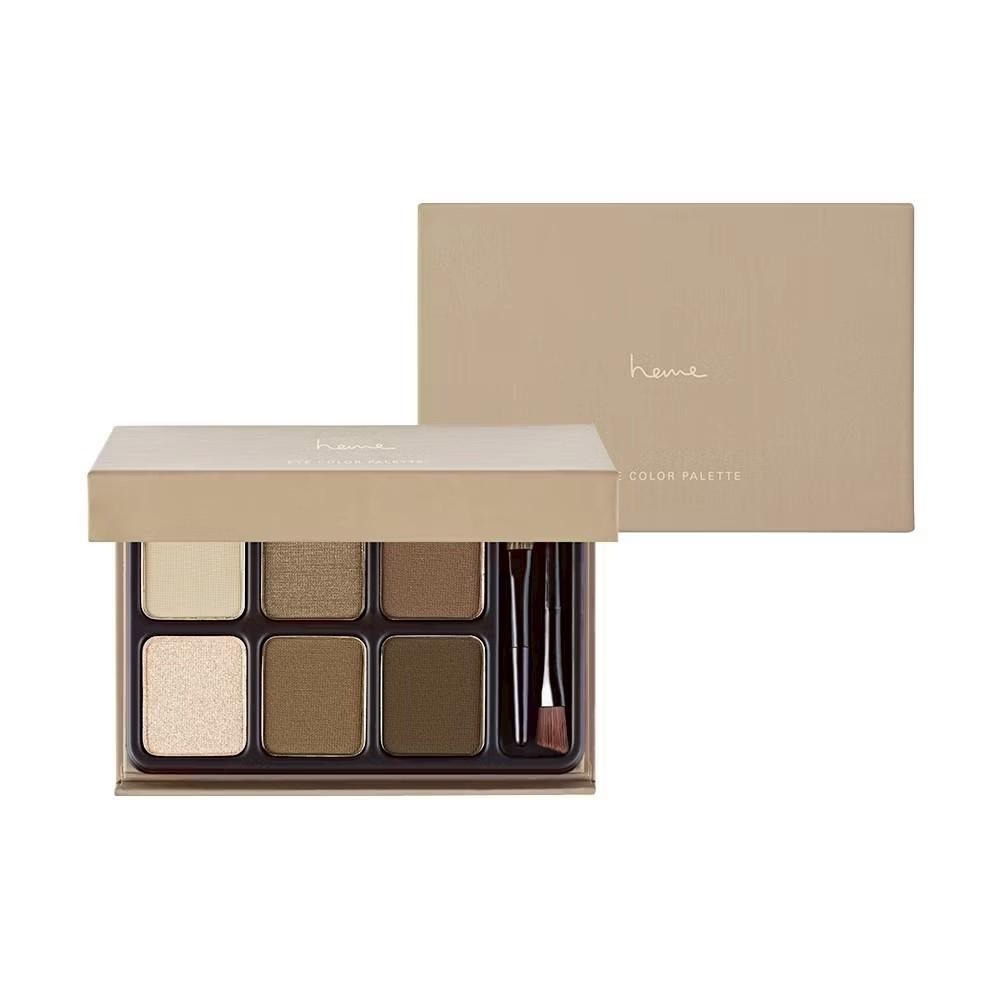 【heme】6色眼影盤 眼影 漠灰 揉茶 寧紫 濃澄 赤梨 甜莓 霧棕 近全新-細節圖8