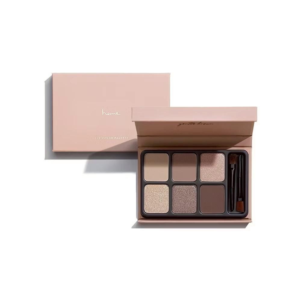 【heme】6色眼影盤 眼影 漠灰 揉茶 寧紫 濃澄 赤梨 甜莓 霧棕 近全新-細節圖5