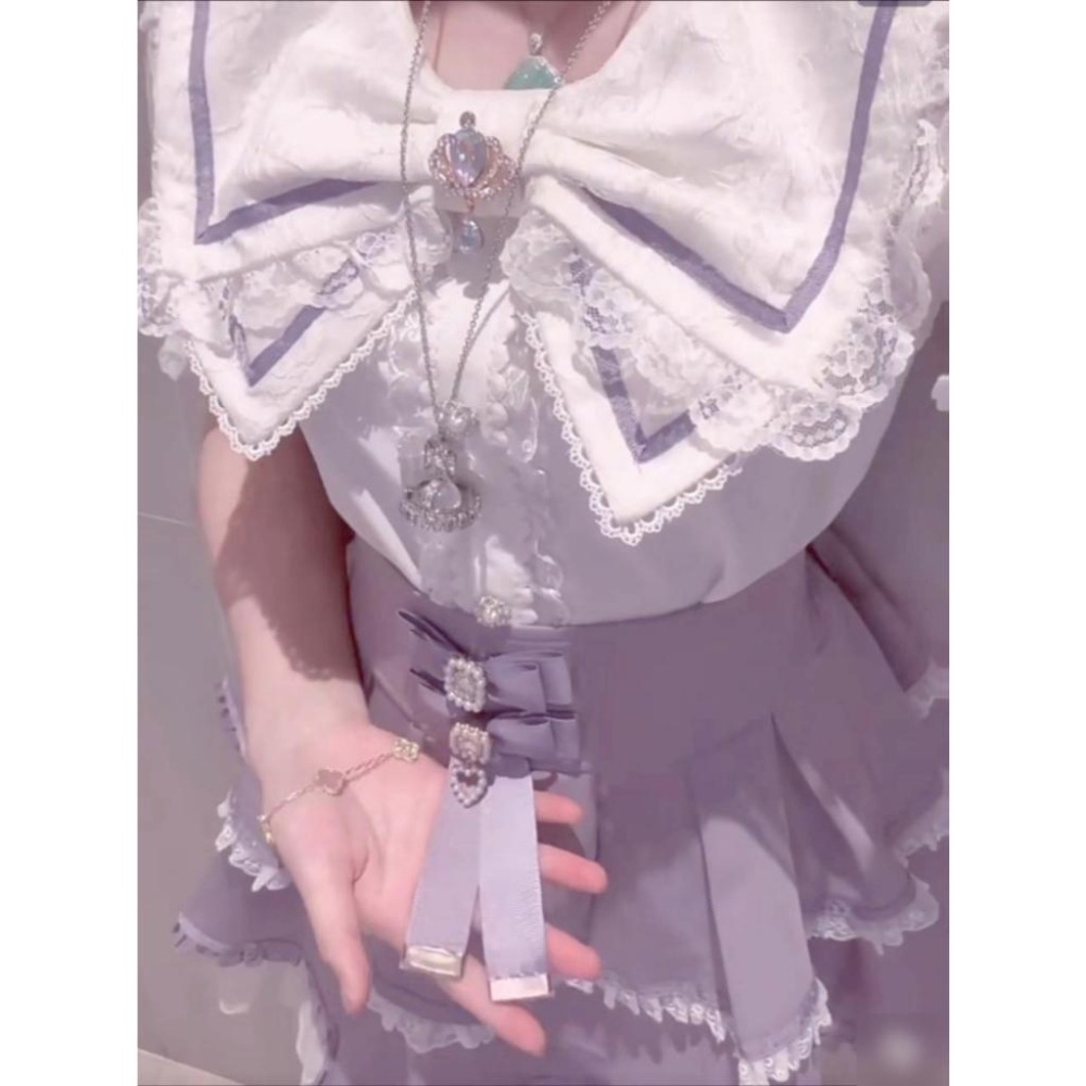 【地偶界隈】水果糖 紫色 蛋糕裙 蕾絲 少女 地雷系 量產型 日系 亞文化 lolita 軟妹 L碼-細節圖3