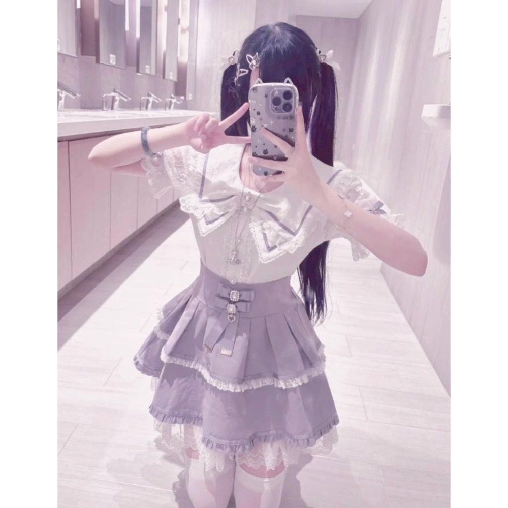 【地偶界隈】水果糖 紫色 蛋糕裙 蕾絲 少女 地雷系 量產型 日系 亞文化 lolita 軟妹 L碼-細節圖5