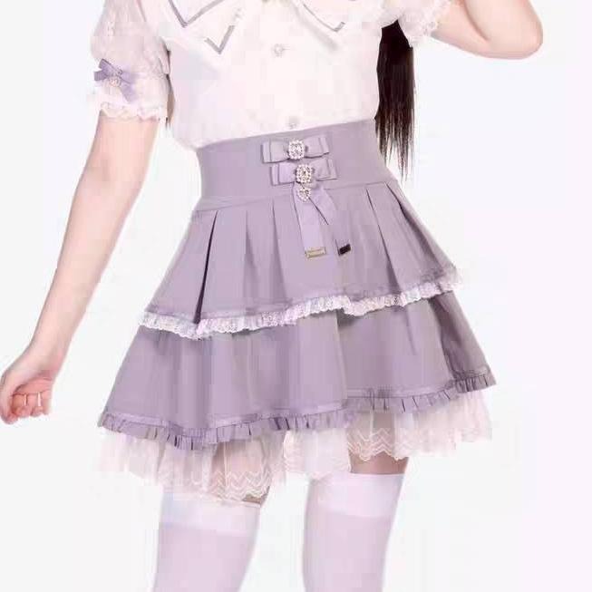 【地偶界隈】水果糖 紫色 蛋糕裙 蕾絲 少女 地雷系 量產型 日系 亞文化 lolita 軟妹 L碼-細節圖7