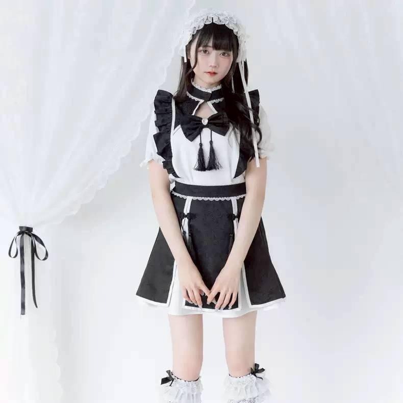 【夢展望】中華風 黑白色 地雷系 量產型 漢服 漢元素 日系 亞文化 lolita 軟妹 少女 萬聖節 中國風-細節圖2